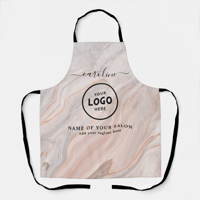  Trendy Modern Salon Logo Apron (Front)