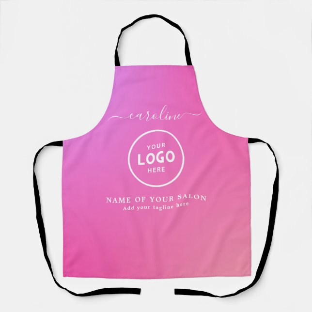  Trendy Modern Salon Logo Apron (Front)