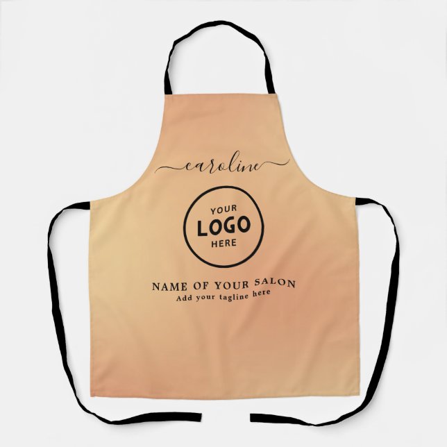  Trendy Modern Salon Logo Apron (Front)