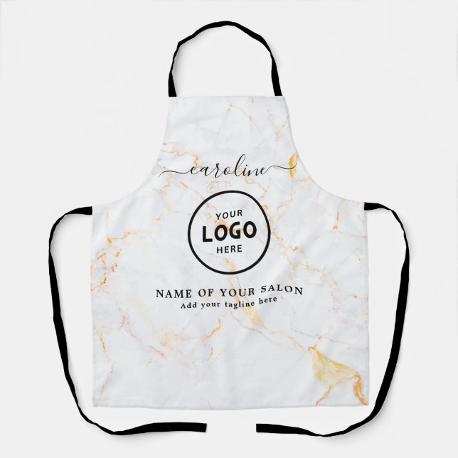  Trendy Modern Salon Logo Apron (Front)