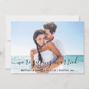 Trendy Modern Script Getting Married Save The Date