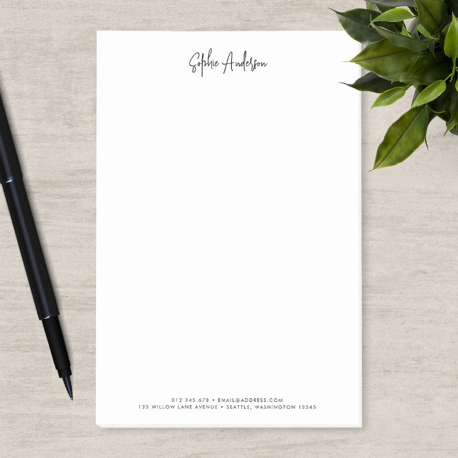 Trendy Modern Script Minimalist Personalised Post-it Notes (Creator Uploaded)