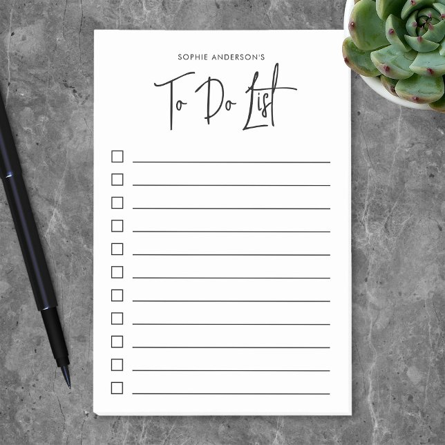 Trendy Modern Script Minimalist To Do List Post-it Notes (Creator Uploaded)