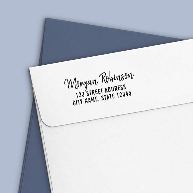 Trendy Modern Script Name Return Address Self-inking Stamp (Creator Uploaded)