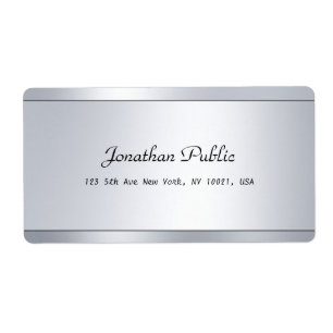 Trendy Modern Script Silver Template Shipping Cool