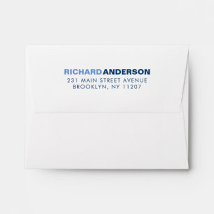 Trendy Modern Simple Bold Navy Blue For Him Name Envelope