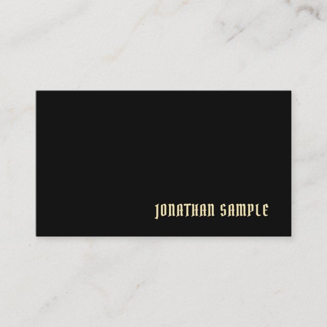 Trendy Modern Simple Design Elegant Black Gold Business Card (Front)