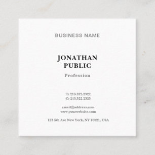 Trendy Modern Simple Professional Cool Template Square Business Card