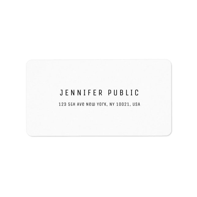 Trendy Modern Simple Professional Minimalist Label (Front)