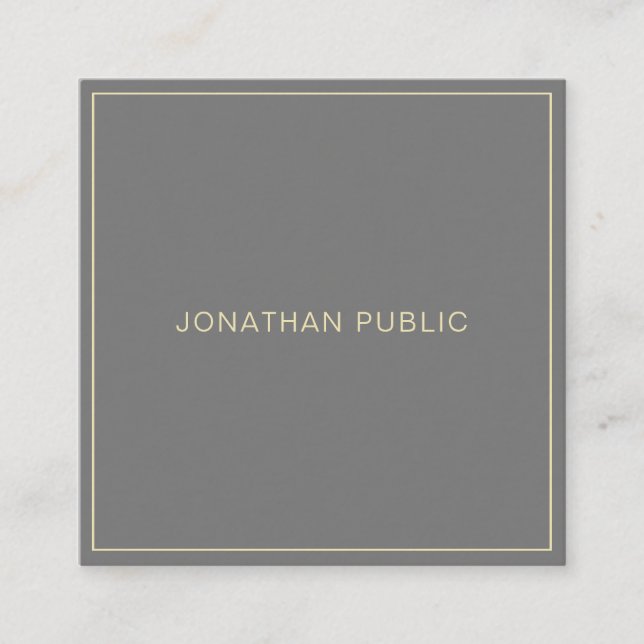 Trendy Modern Simple Professional Template Luxury Square Business Card (Front)
