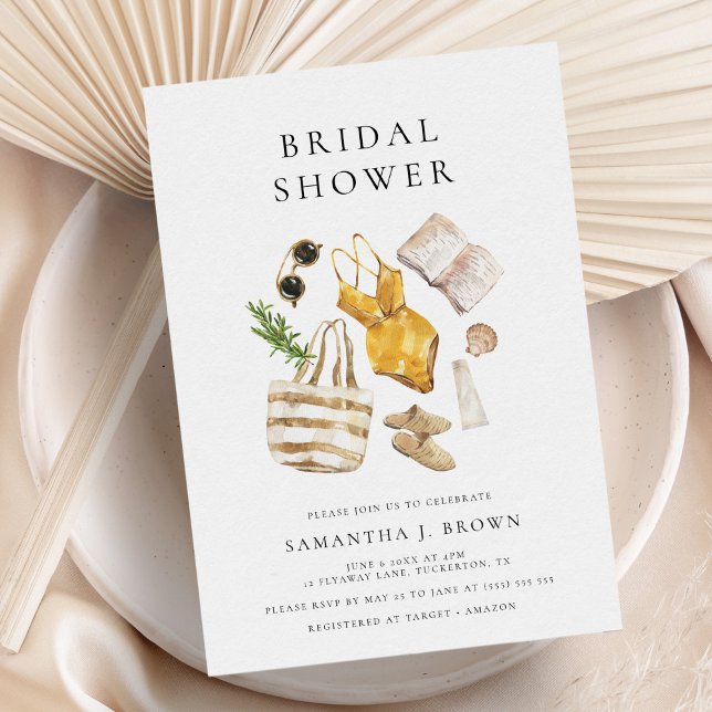 Trendy Modern Simple Summer Bridal Shower Invitation (Creator Uploaded)