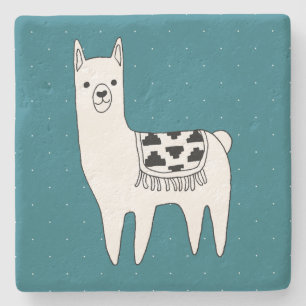 Trendy Modern Sketchy Aztec Llama Stone Coaster