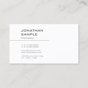 Trendy Modern Sleek Graphic Design Elegant Plain Business Card