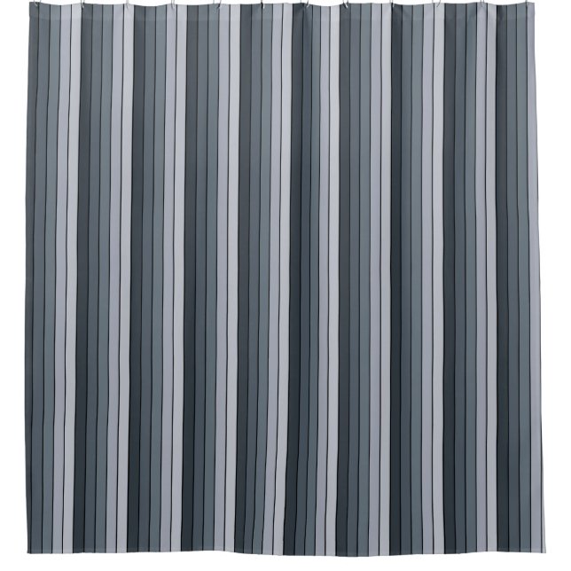 Trendy Modern Space Grey Stripes Shower Curtain (Front)