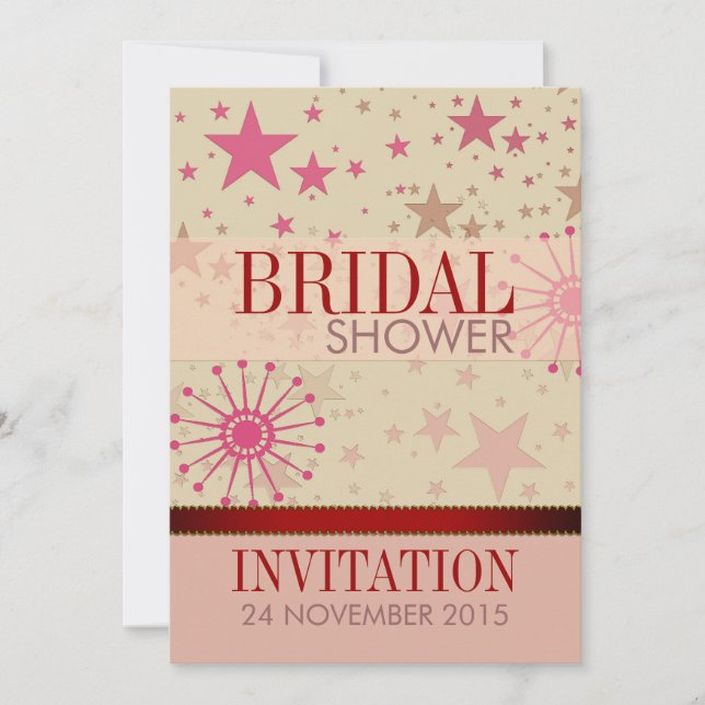 Trendy Modern Stars Bridal Shower Party Invitation (Front)