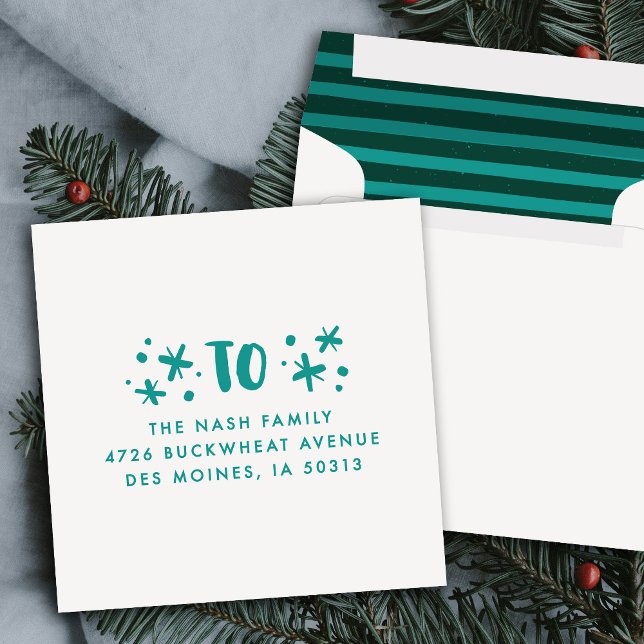 Trendy Modern Stars Handwritten Holiday Envelope (Creator Uploaded)
