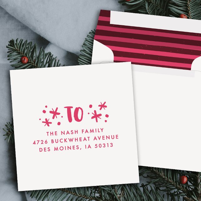 Trendy Modern Stars Handwritten Holiday Envelope (Creator Uploaded)