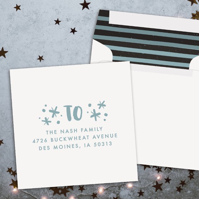 Trendy Modern Stars Handwritten New Years Envelope (Creator Uploaded)