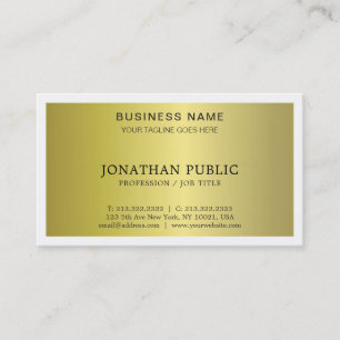 Trendy Modern Stylish Glamour Gold Look Plain Luxe Business Card