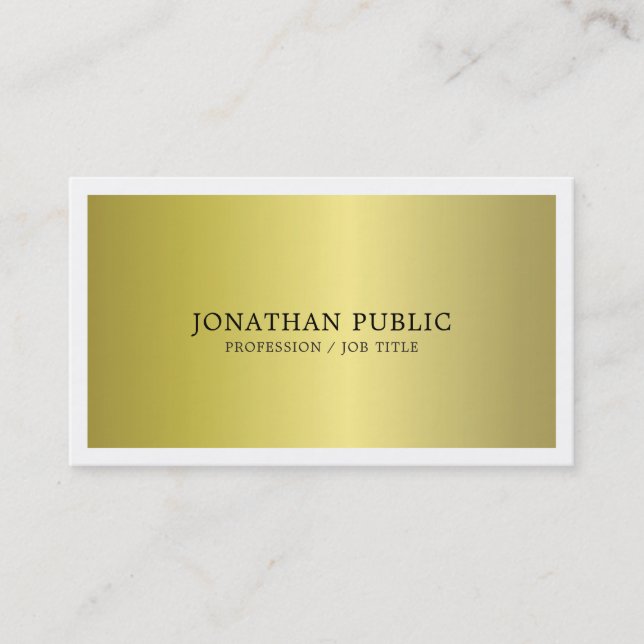 Trendy Modern Stylish Glamourous Plain Luxury Business Card (Front)