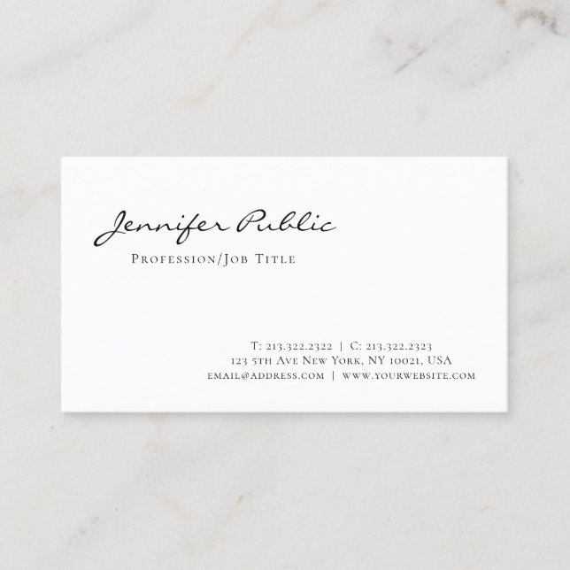 Trendy Modern Stylish Graphic Design Minimalist Business Card (Front)