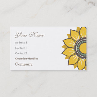 Trendy Modern Sunflower Floral Design Business Card
