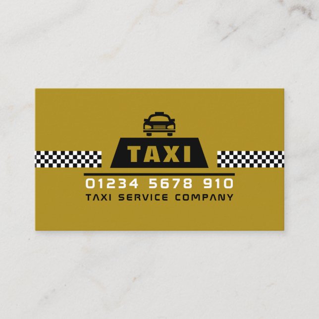 Trendy & Modern Taxi Cab Driver Business Card (Front)