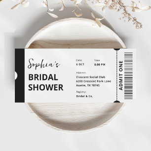 Trendy Modern Ticket Bridal Shower Invitation