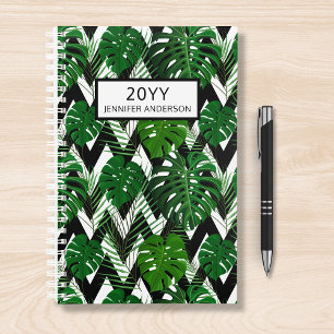 Trendy Modern Tropical Foliage Personalised Name Planner