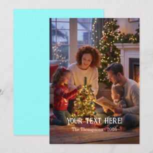 Trendy Modern Typography Family Christmas Photo Holiday Card