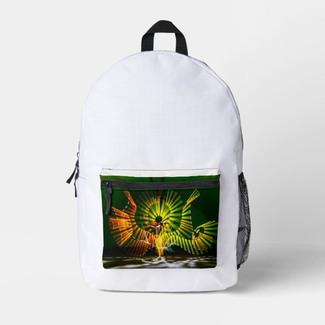 Trendy Modern Typography Monogram  Printed Backpack (Front)