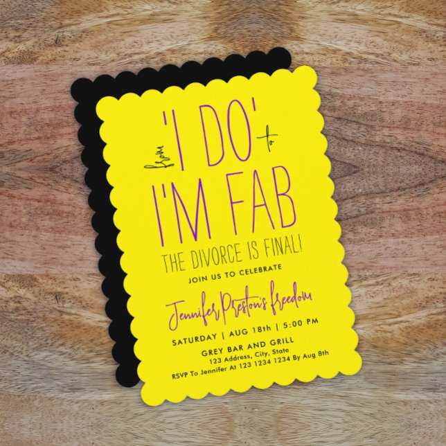 Trendy Modern Vibrant Yellow Divorce Break Up  Invitation (Creator Uploaded)