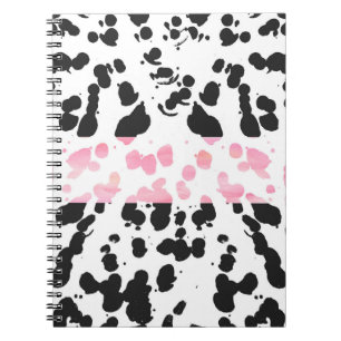 Trendy Modern Watercolor & Black Paint Splatter Notebook