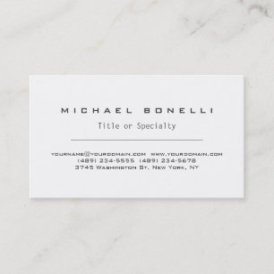 Trendy Modern White Simple Stylish Business Card