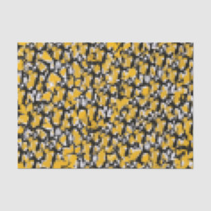 Trendy Modern Yellow Black Mosaic Pattern Tissue Paper