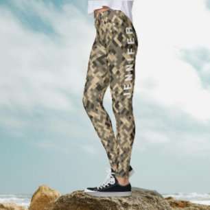 Trendy Monochrome Geometric Pattern Leggings