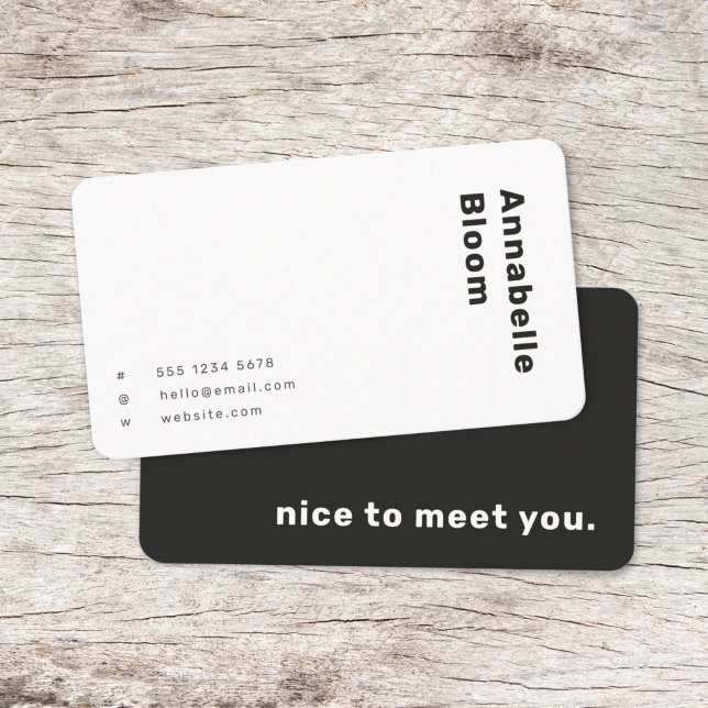 Trendy Monochrome Modern Minimal Black and White Business Card (Creator Uploaded)