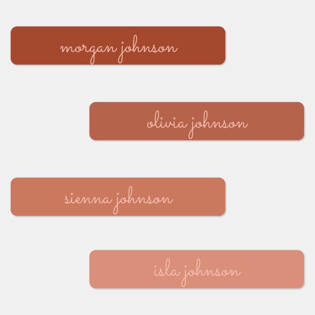 Trendy Monogram | Burnt Orange + Blush Script Name (Group)