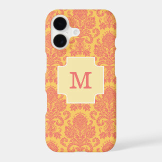 Trendy Monogram Coral Damask And Sun Custom Case-M