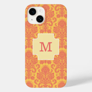 Trendy Monogram Coral Damask And Sun Custom Case-M Case-Mate iPhone 14 Case