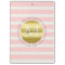 Trendy Monogram Gold Glitter Blush Pink Stripes
