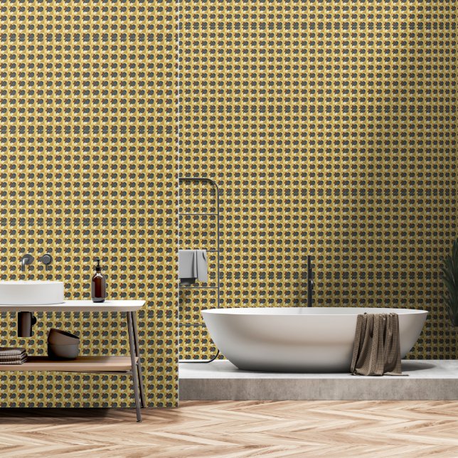  Trendy Monogram Gold Whimsical Floral Wallpaper (Bathroom)