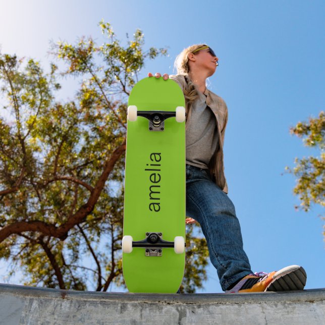 Trendy Monogram Lime Green Brat Skateboard (Outdoor 1)