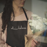 Trendy Monogram | Modern Black Script Name Apron<br><div class="desc">A simple stylish custom monogram design in an informal casual handwritten script typography in striking monochrome black and white. The monogram can easily be personalised to make a design as unique as you are! The perfect trendy bespoke gift or accessory for any occasion.</div>