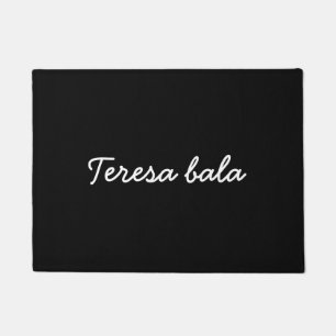 Trendy Monogram Modern Black Script Name Doormat