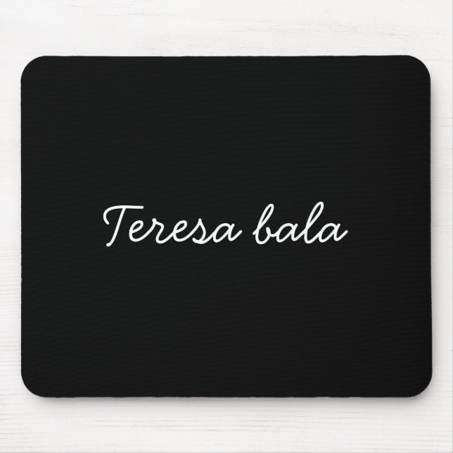 Trendy Monogram Modern Black Script Name Mouse Mat (Front)