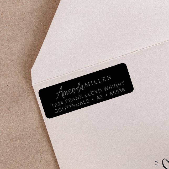 Trendy Monogram Modern Simple Black Return Address (Creator Uploaded)