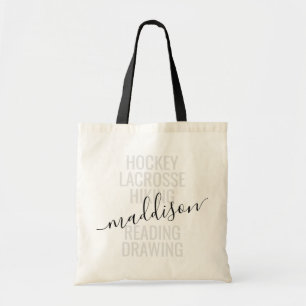 Trendy Monogram Name Script Sport and Hobby Tote Bag