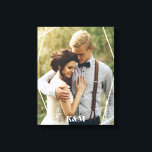 Trendy Monogram Photo Canvas Print<br><div class="desc">Modern geometric frame photo canvas. Personalise it with your wedding date,  family name,  or any text of your choice for a beautiful and unique piece of wall art.</div>