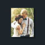 Trendy Monogram Photo Canvas Print<br><div class="desc">Modern geometric frame photo canvas. Personalise it with your wedding date,  family name,  or any text of your choice for a beautiful and unique piece of wall art.</div>